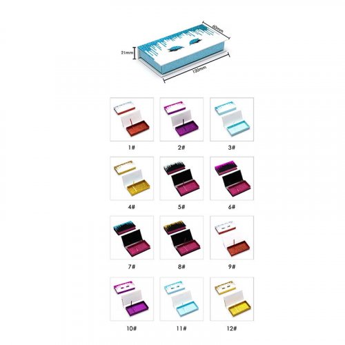Rectangular flip eyelash box